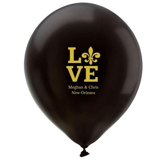 Fleur de Lis Love Latex Balloons